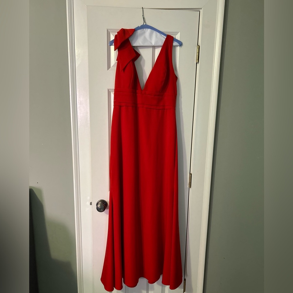 Mac Duggal - Bow Shoulder V Neck - Size 14 - Picture 4 of 5